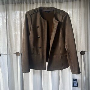 NWT Faux suede tan jacket or blazer